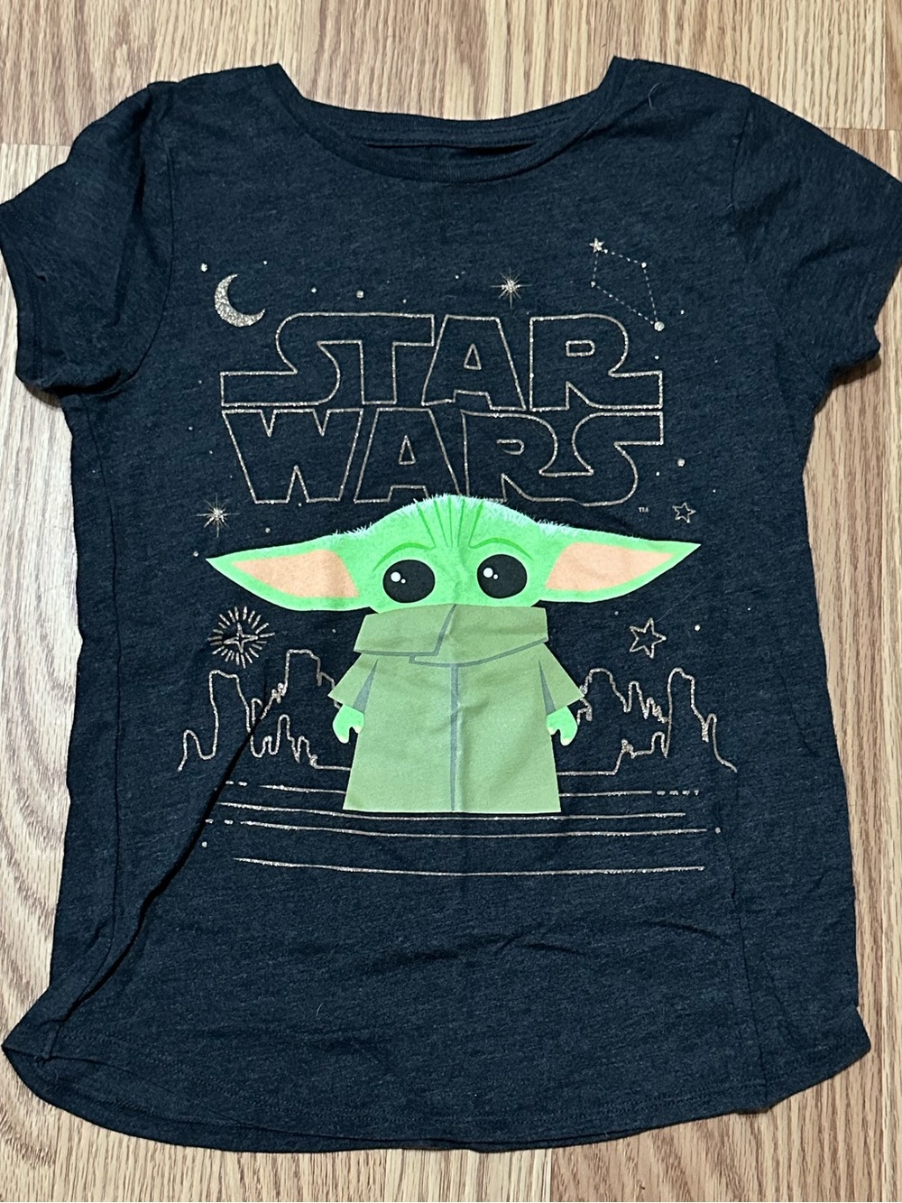 Star Wars Kids Short Sleeve Tee with Grogu Graphic - Black